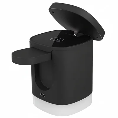 شارژر وایرلس مگنتی ۳کاره بیوا مدل WLC-12 با استند و قابلیت شارژ اپل‌واچ